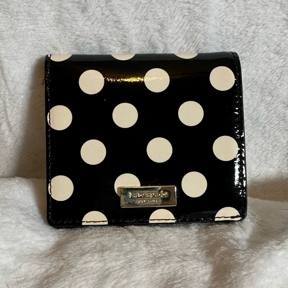 Kate Spade Black and Cream Polka Dot Wallet